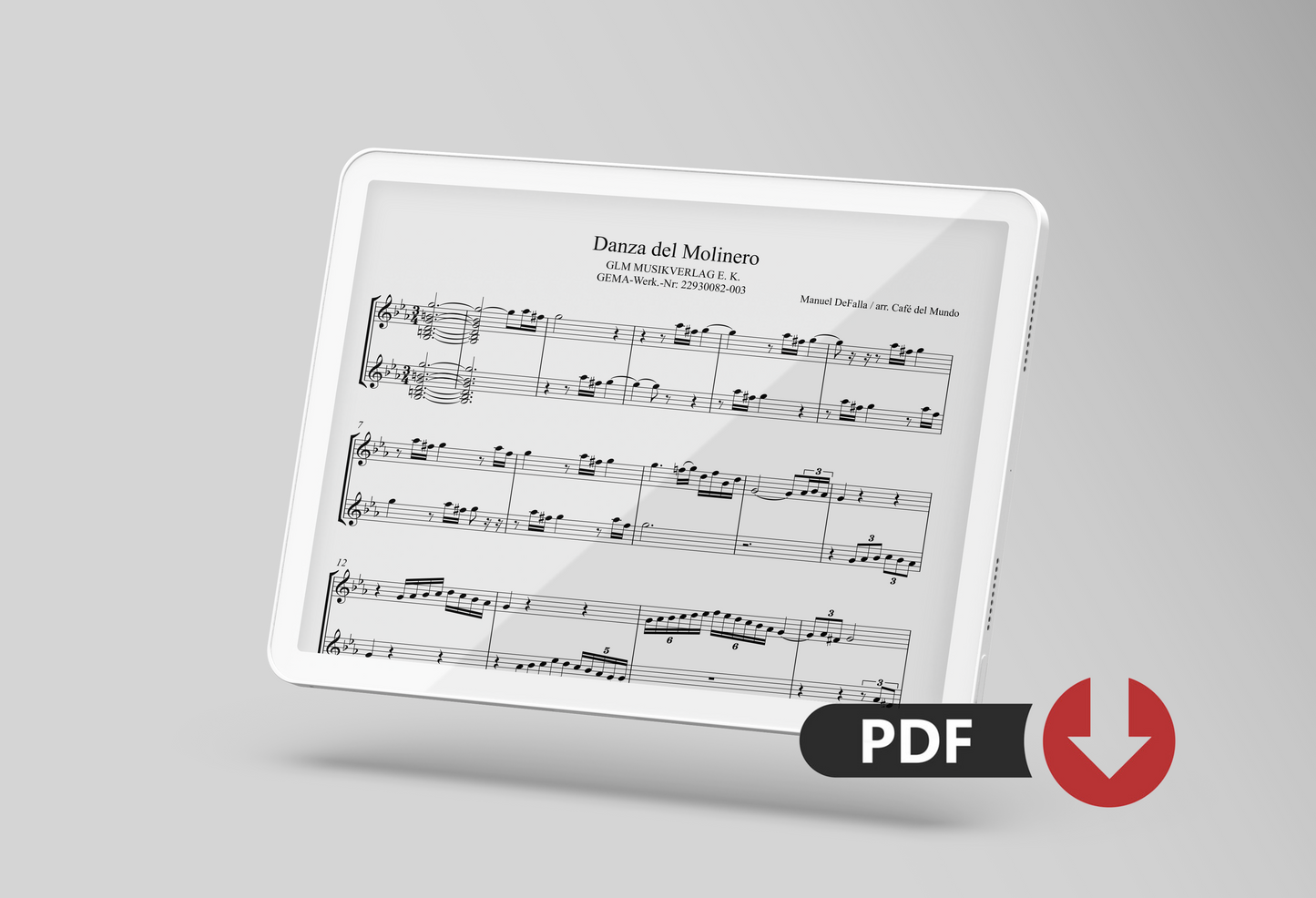 Sheet music "Danze del Molinero"