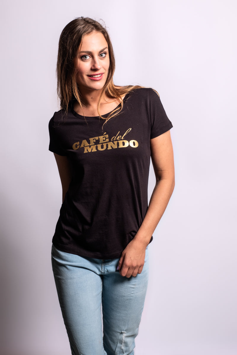Tee-shirt logo doré